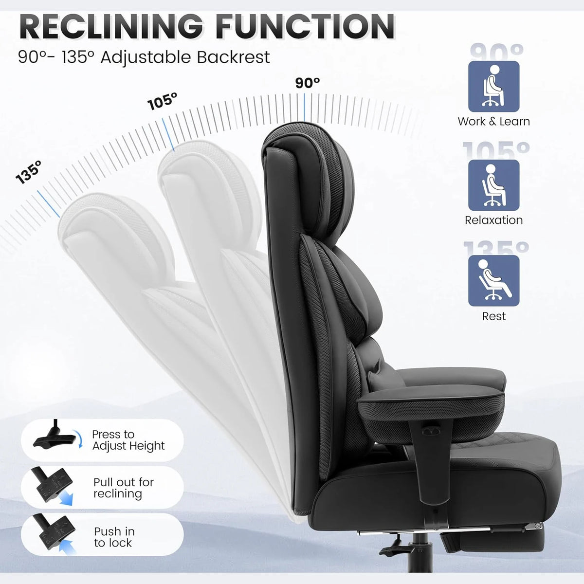 Big & Tall Leather Gaming Office Chair