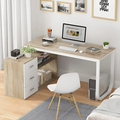 55" L-Shaped Corner Computer Desk