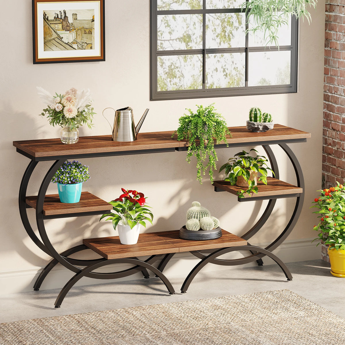 Tribesigns C-Shaped Industrial End Table