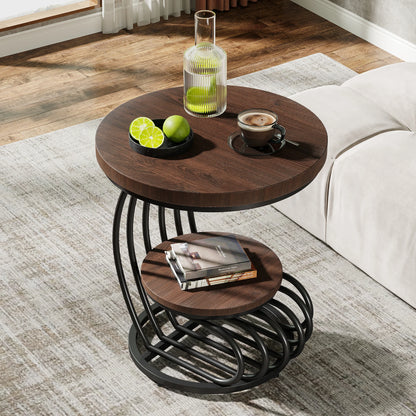 Tribesigns Round End Table, Faux Marble