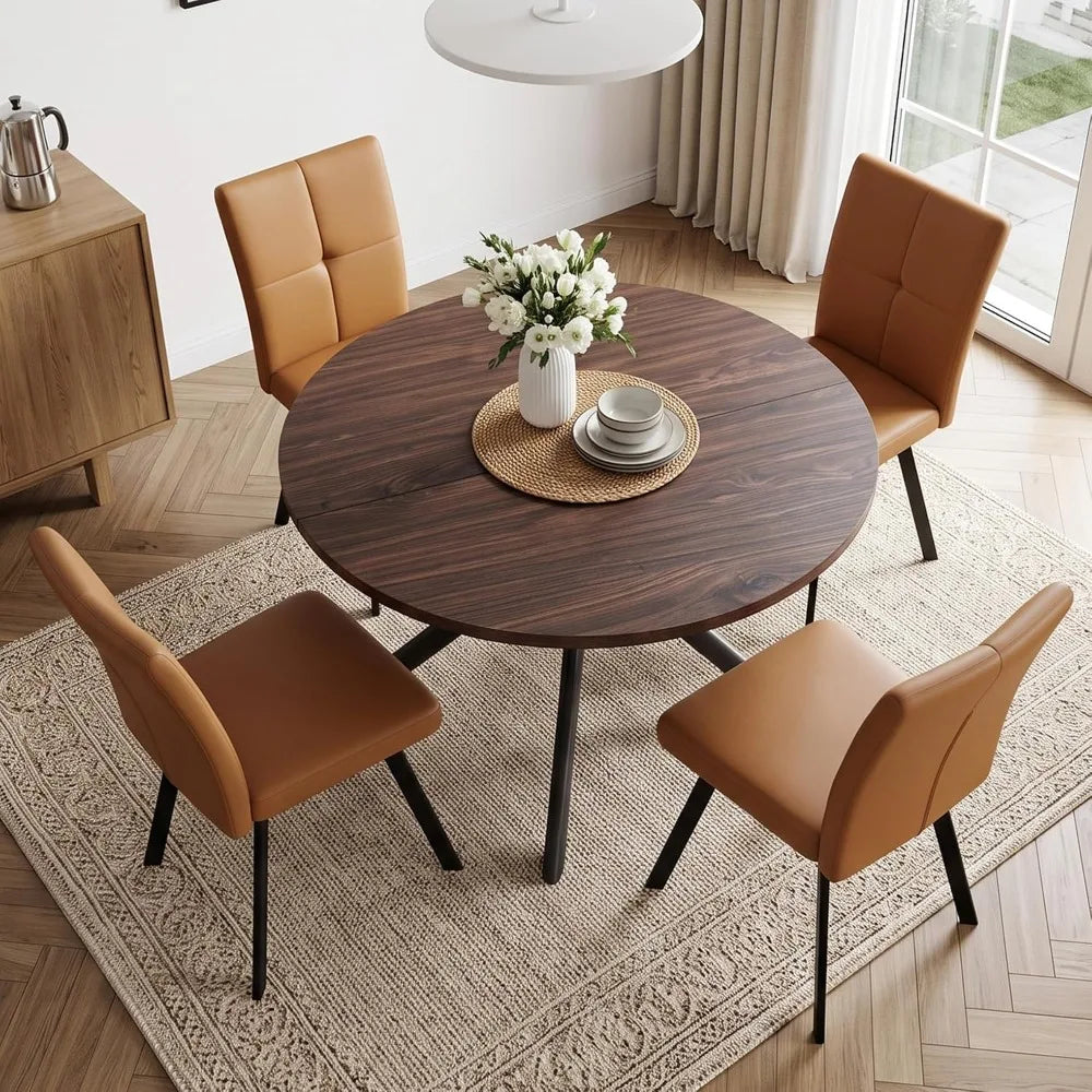 45.3" Round Dining Table Set for 4