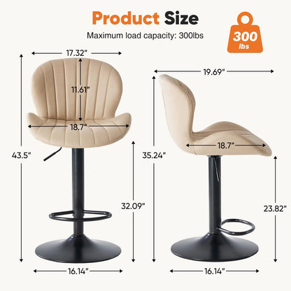 JHK Swivel Dining Chairs, Set of 2