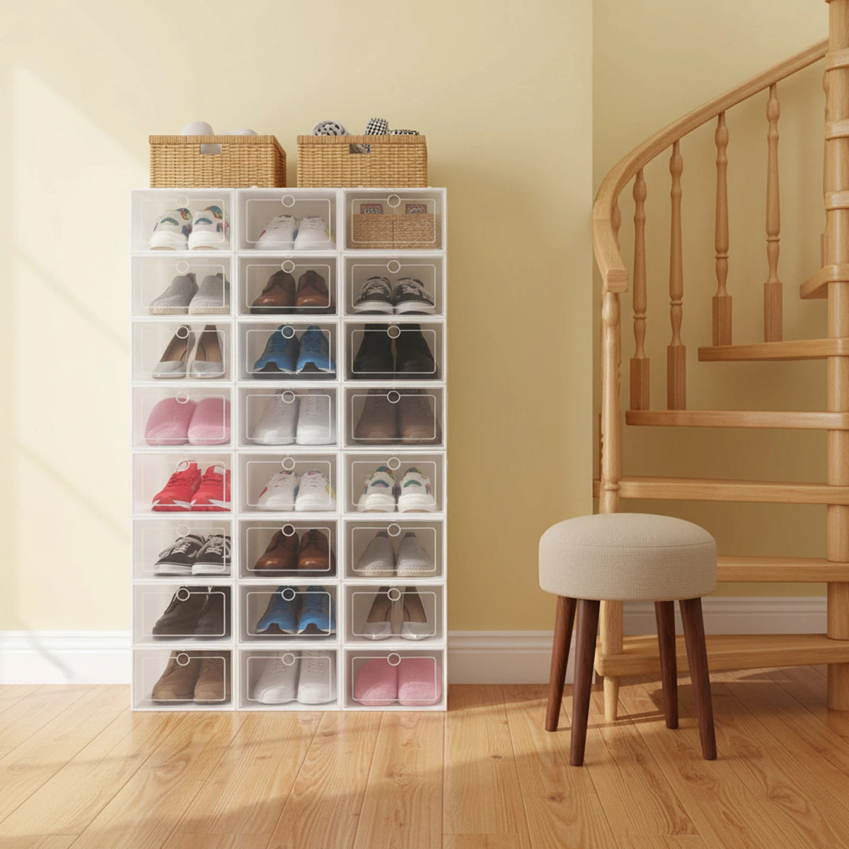 24-Pack Foldable Shoe Storage Boxes