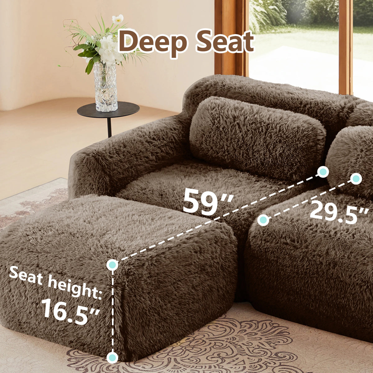 U-Shaped Modular Sofa (Chocolate)
