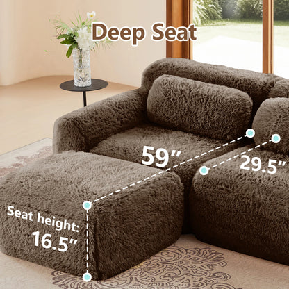 U-Shaped Modular Sofa (Chocolate)