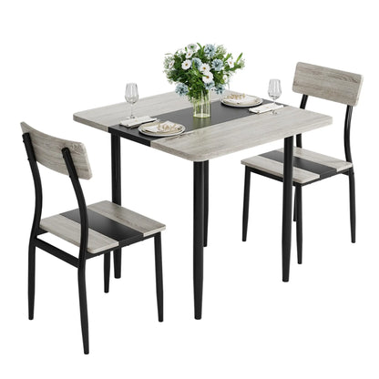 3-Piece Dining Table Set for 2, Two-Tone