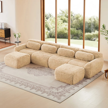 U-Shaped Modular Sofa (Chocolate)