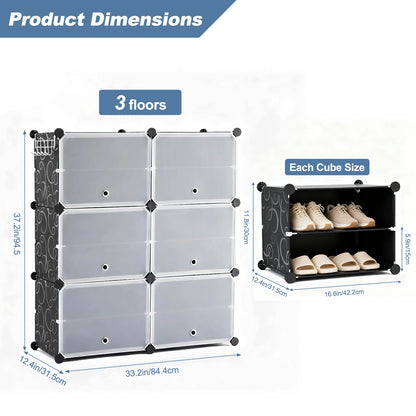 6-Tier Shoe Storage Cabinet with Door