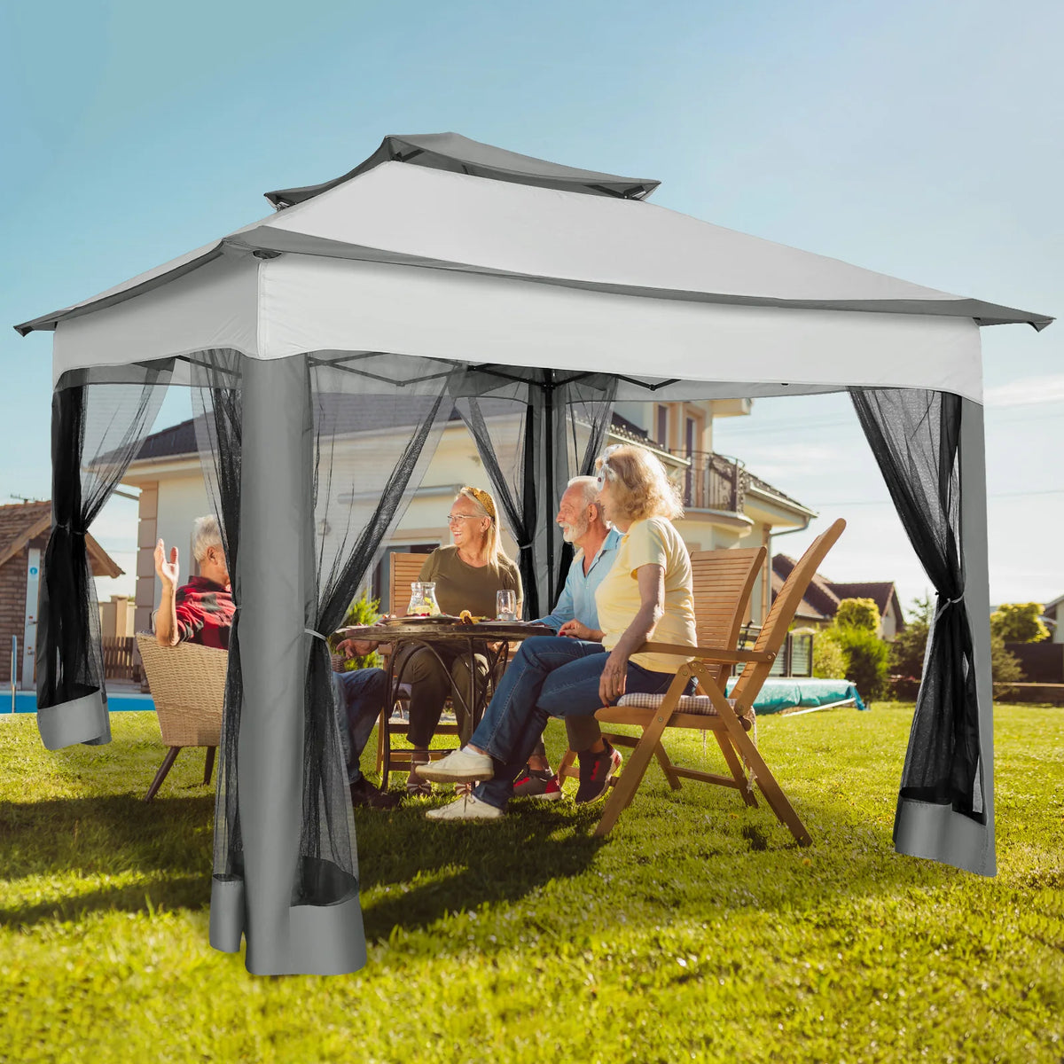 11x11 Pop Up Gazebo with Mosquito Netting