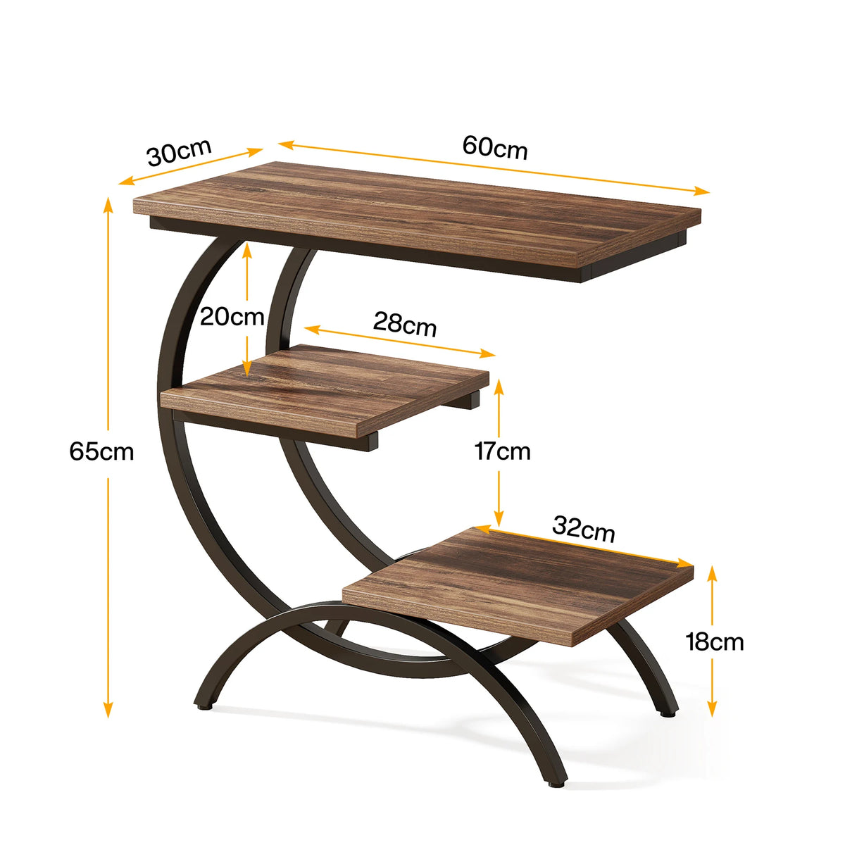 Tribesigns C-Shaped Industrial End Table