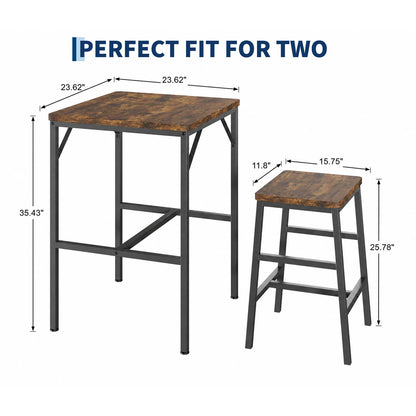 3-Piece Pub Height Table Set with Stools