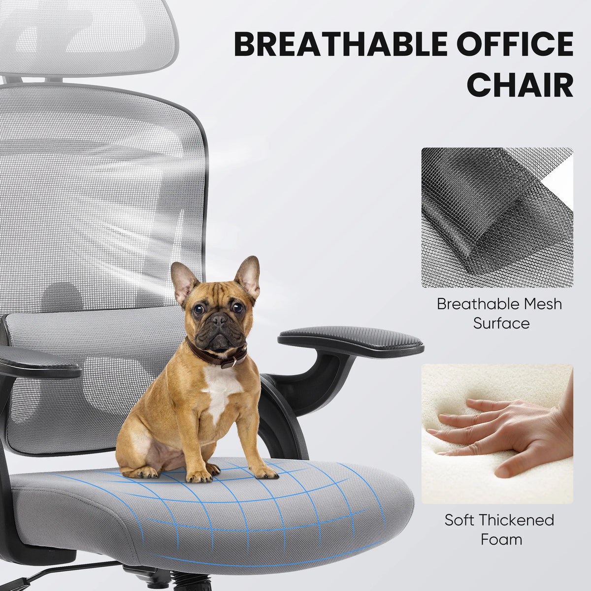 JHK Mesh Office Chair with Flip-Up Arms