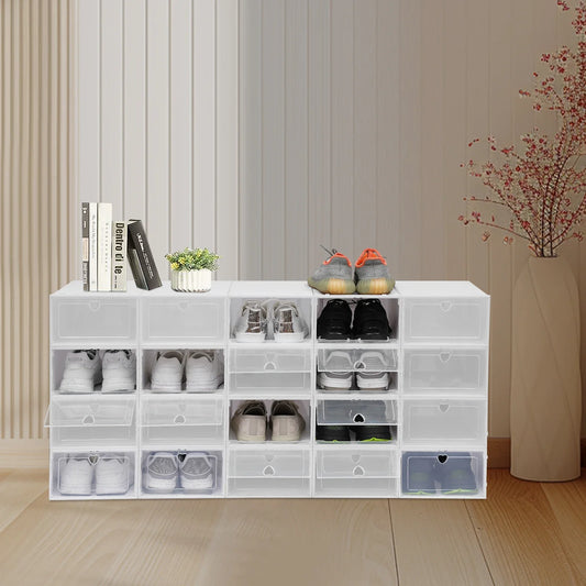 20-Pack Stackable Shoe Boxes