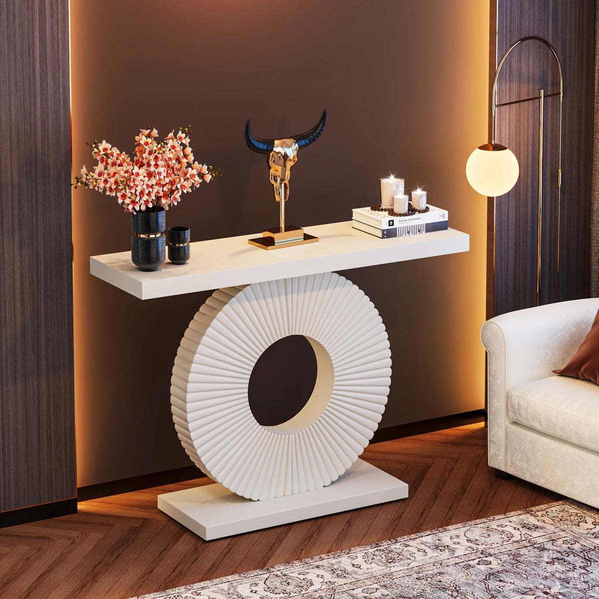 Tribesigns Console Table with Geometric Base