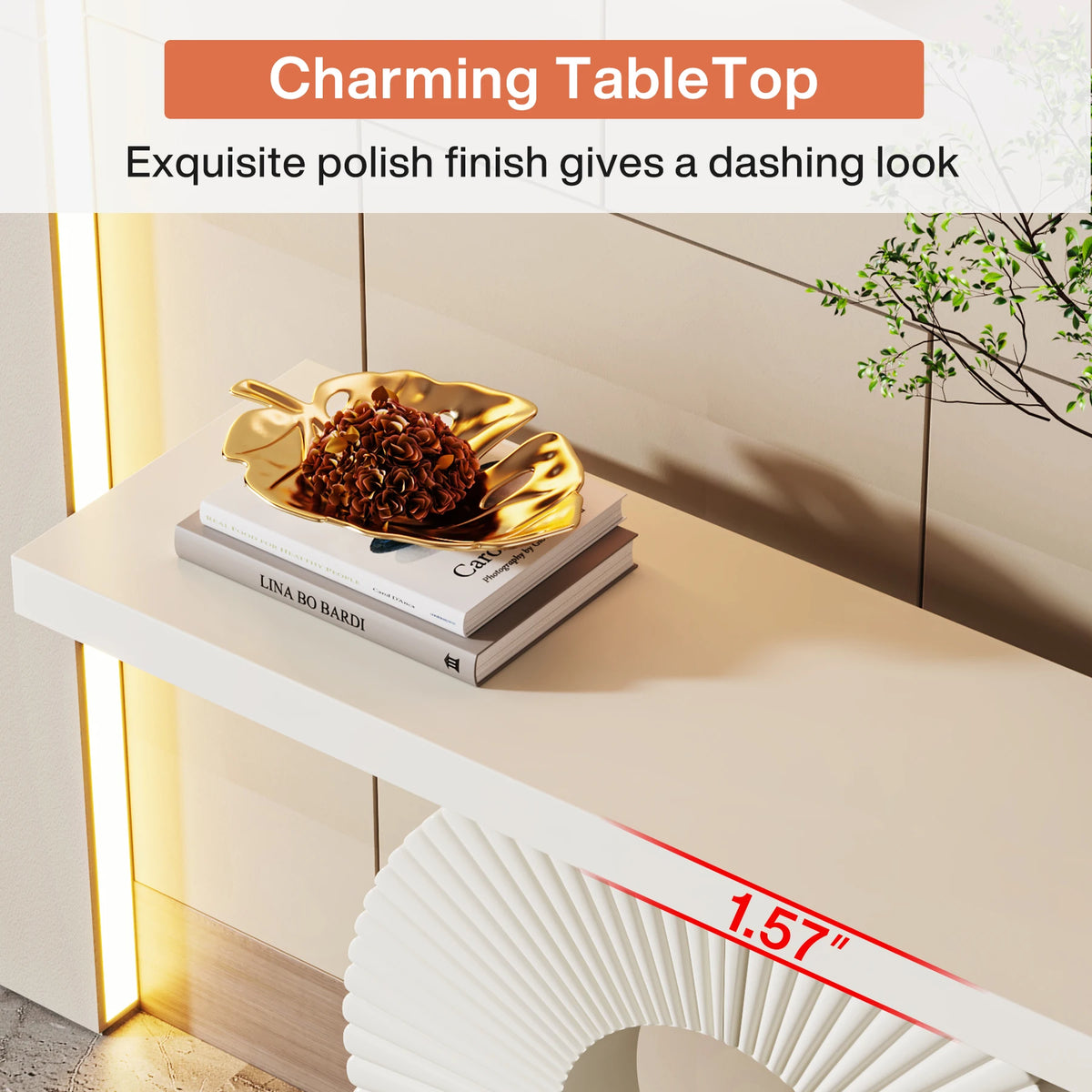 Tribesigns Console Table with Geometric Base