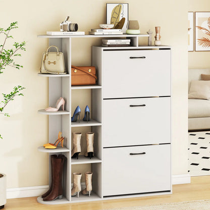 Shoe Cabinet with Open Shelves