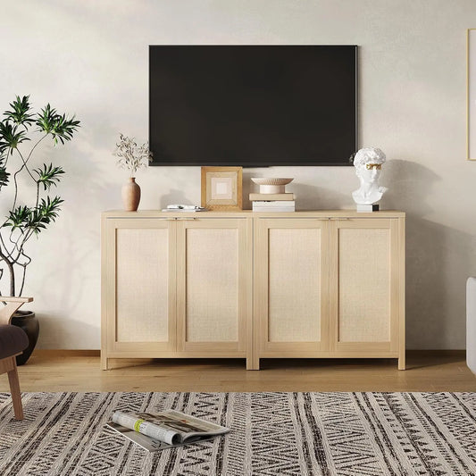 Rattan Door Storage Cabinet, Sideboard