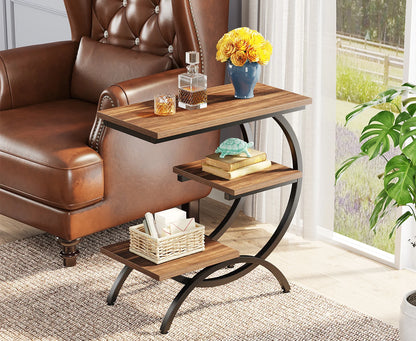 Tribesigns C-Shaped Industrial End Table