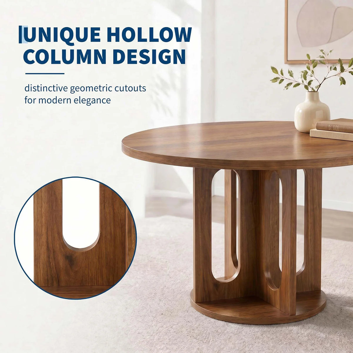 47" Round Pedestal Dining Table