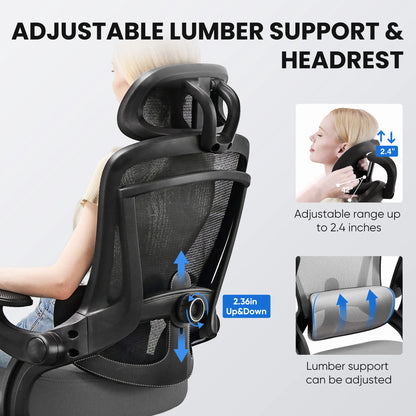 JHK Mesh Office Chair with Flip-Up Arms