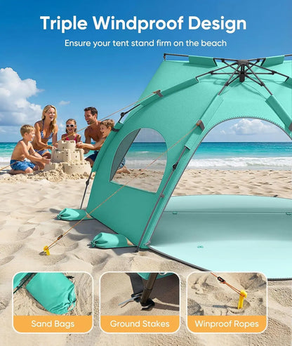 Pop-Up Beach Tent Sun Shelter (5-6 Person)
