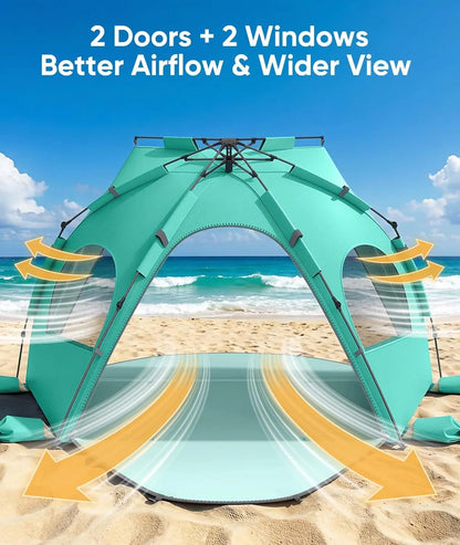 Pop-Up Beach Tent Sun Shelter (5-6 Person)