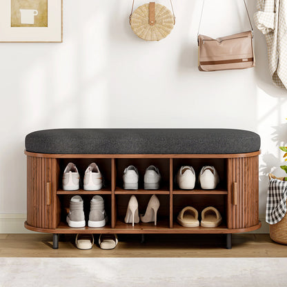 3-Tier Shoe Storage Bench with Cushion