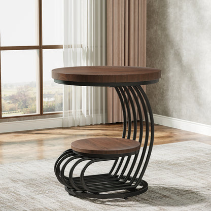 Tribesigns Round End Table, Faux Marble