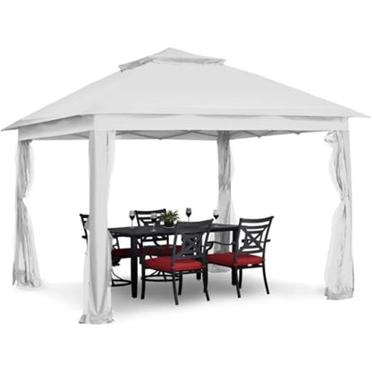 11x11 Gazebo Tent with Mosquito Netting, White