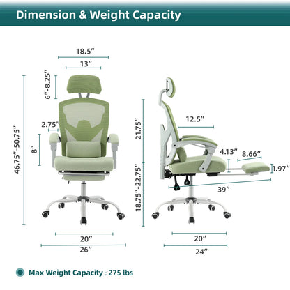 JHK Reclining High-Back Mesh Gaming Chair