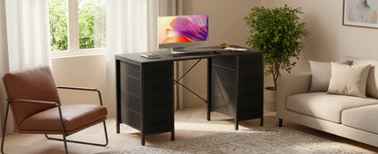JHK 47" Computer Desk with 8 Drawers