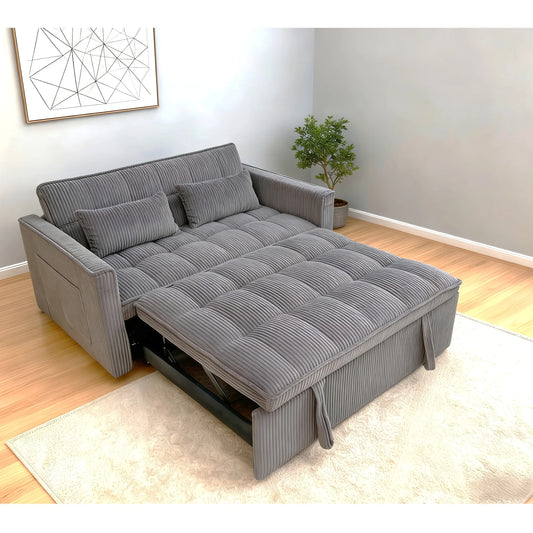 3-in-1 Convertible Velvet Sofa Bed, 54"
