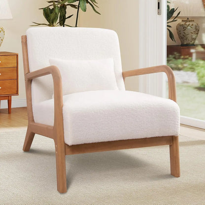 Mid-Century Accent Chair with Wood Frame