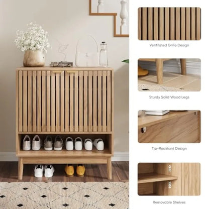 Wooden Shoe Storage Cabinet