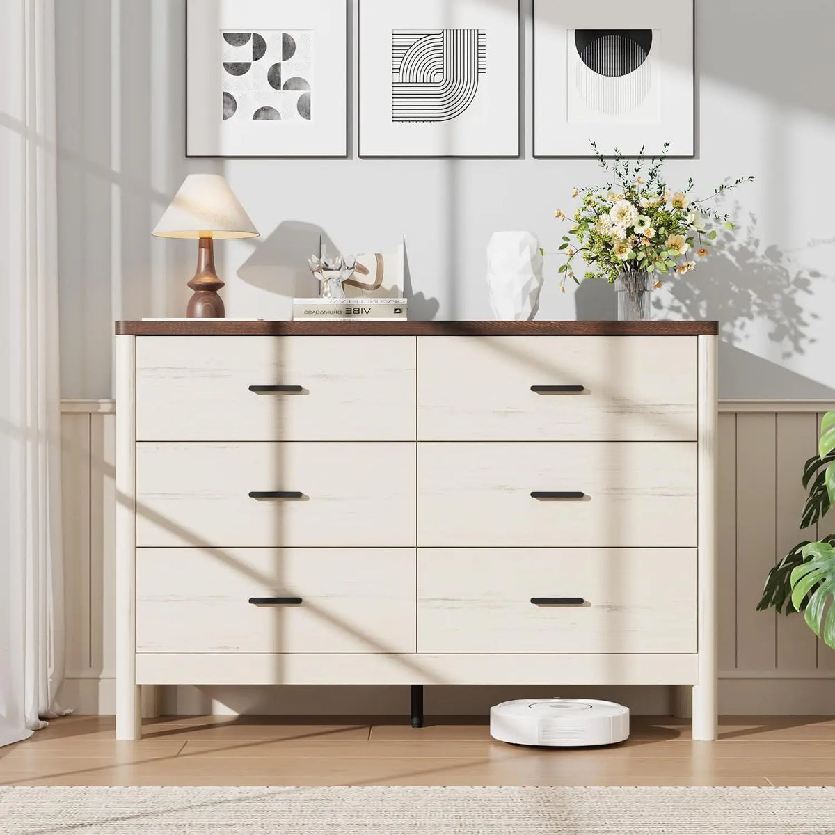 6 Drawer Wooden Dresser