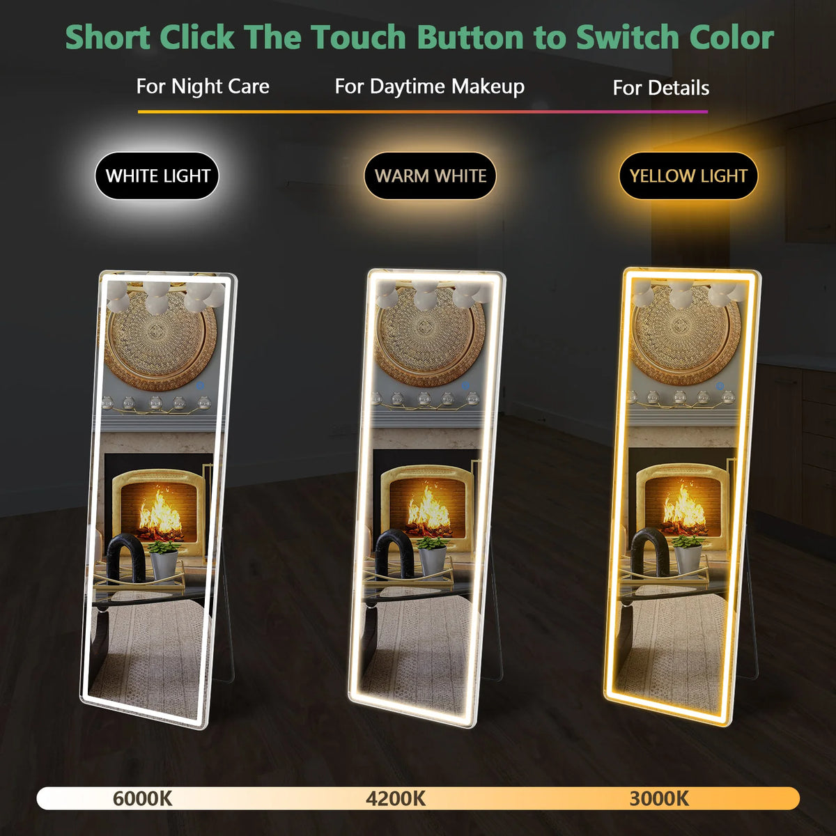 MCQ LED Full Length Mirror, 64"x21"