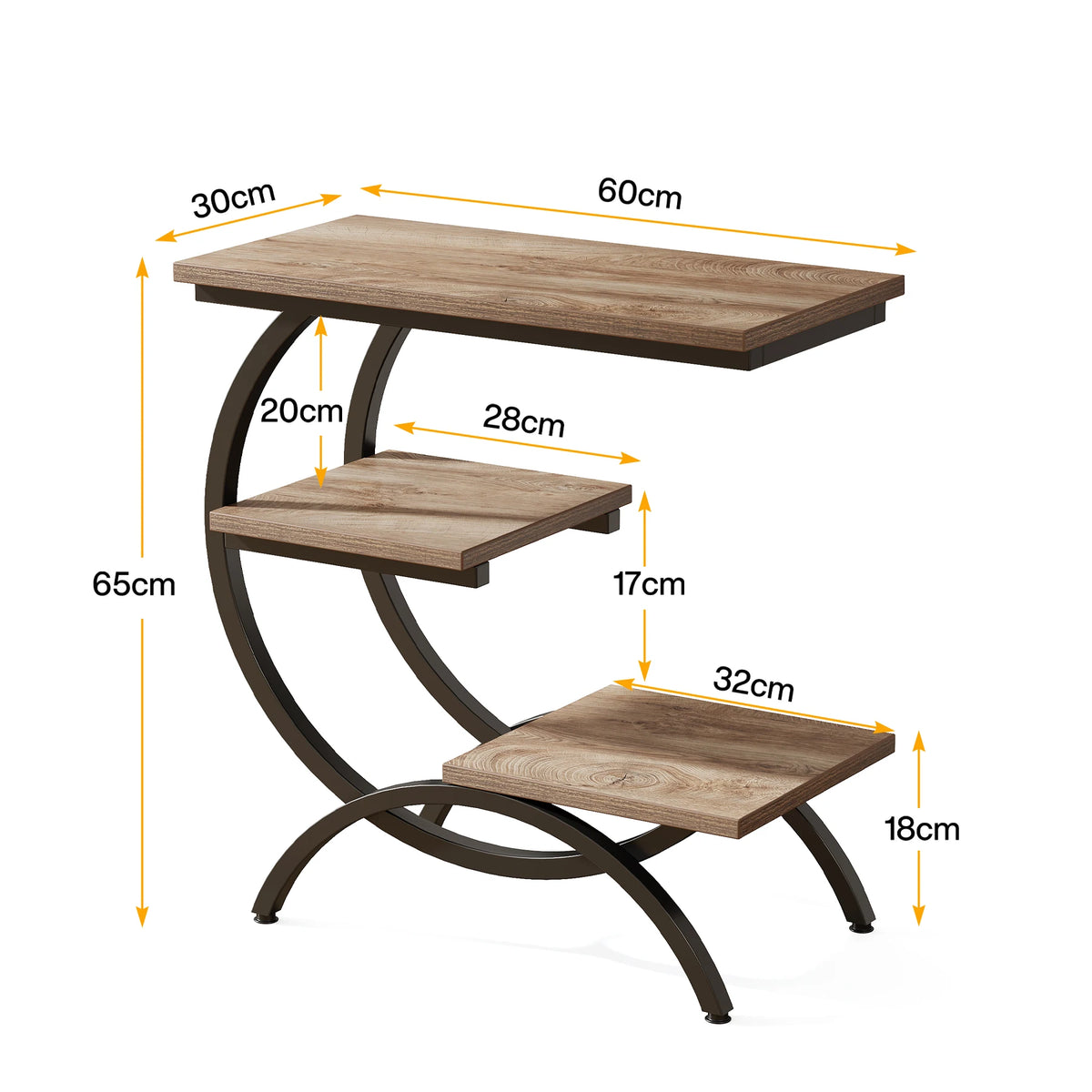 Tribesigns C-Shaped Industrial End Table