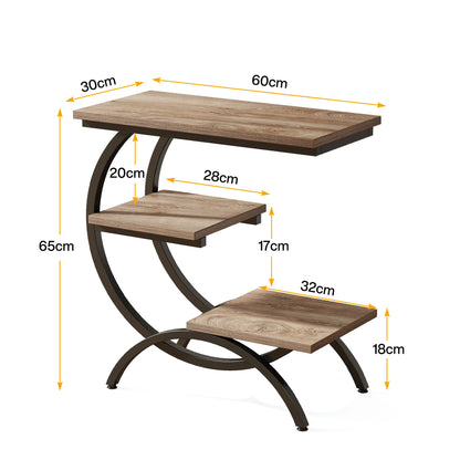 Tribesigns C-Shaped Industrial End Table