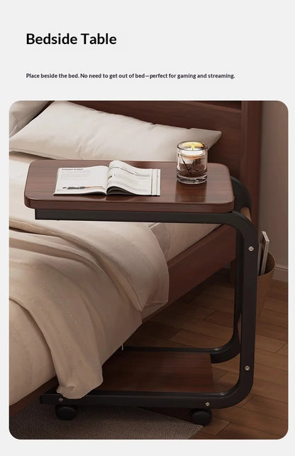 Mobile Coffee Side Table, Height Adjustable