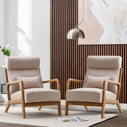 Mid-Century Accent Chair with Wood Frame