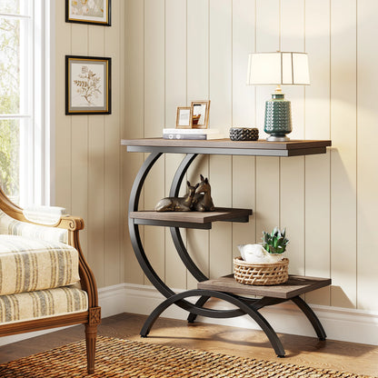 Tribesigns C-Shaped Industrial End Table
