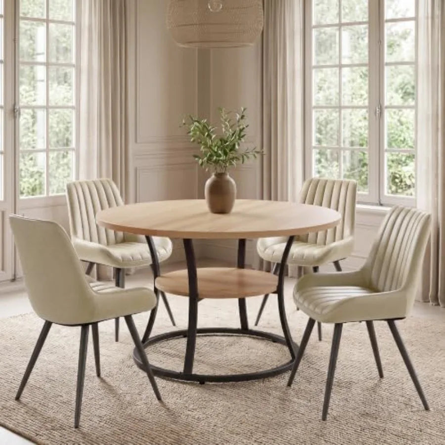47" Round Dining Table Set for 4