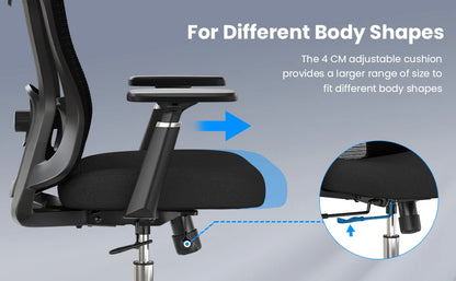High-Back Ergonomic Office Chair, Heavy Duty