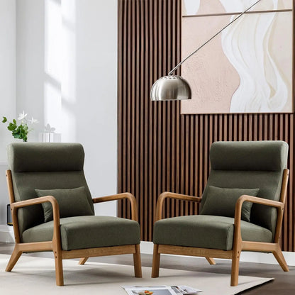 Mid-Century Accent Chair with Wood Frame