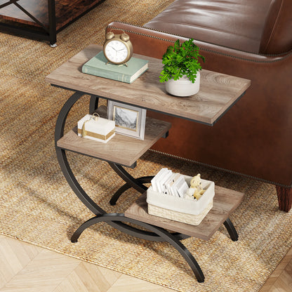 Tribesigns C-Shaped Industrial End Table