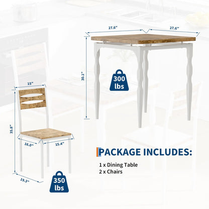 Farmhouse Dining Table Set for 2