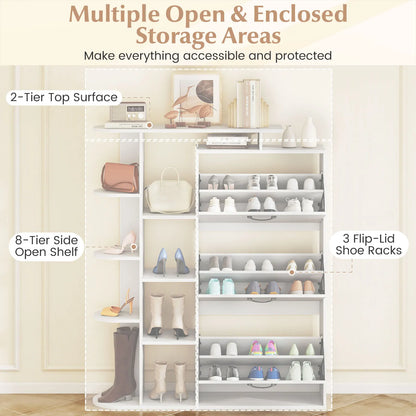 Shoe Cabinet with Open Shelves