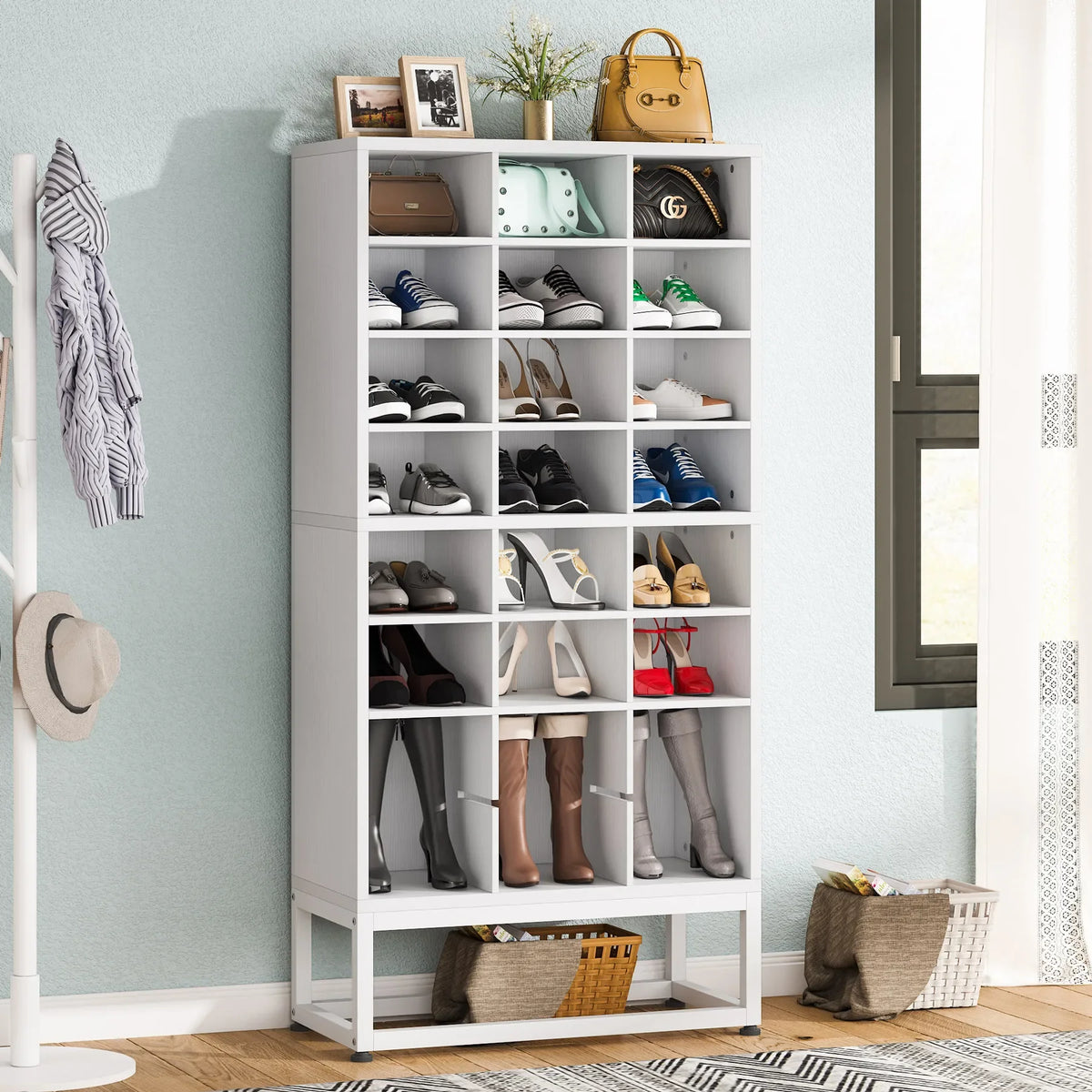 Tribesigns 8-Tier Wood Shoe Cabinet