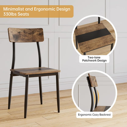 3-Piece Dining Table Set for 2, Two-Tone