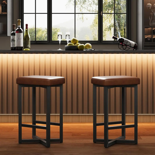 Garvee Backless Counter Height Bar Stools, Set of 2